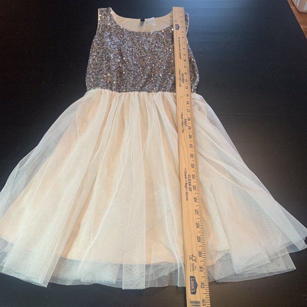 H&M Divided Sequins Tulle Fit Flare Skater Dress Party Wedding Cocktail Size 4 - Picture 7 of 12